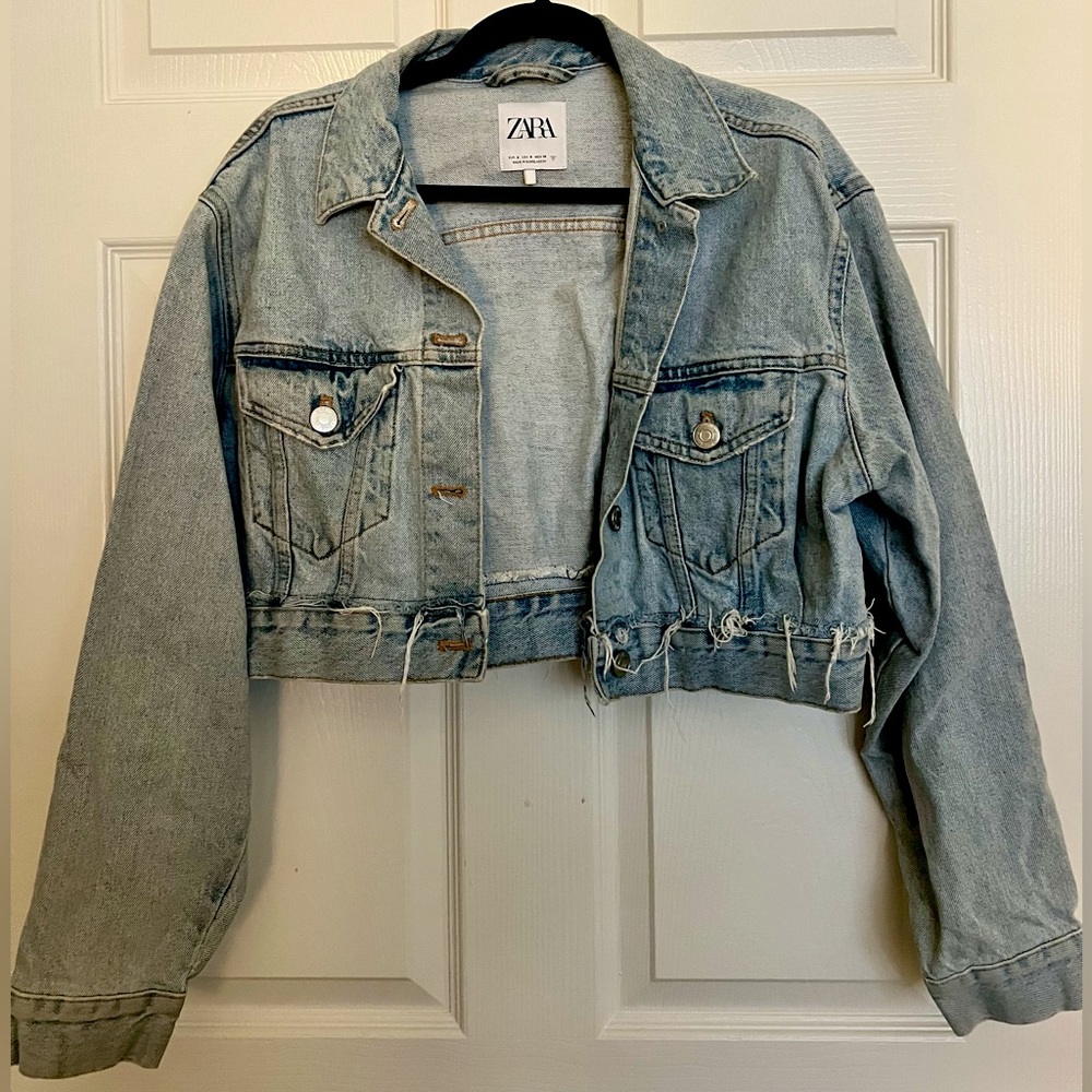 Zara Cropped Denim Jacket